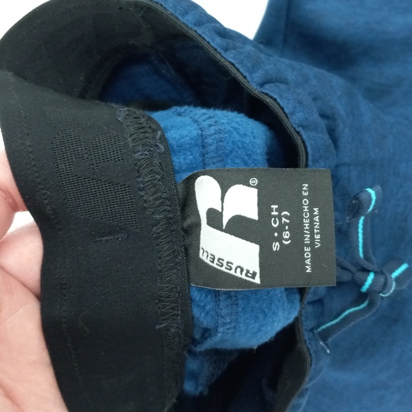 💙 RUSSELL ATHLETIC Navy Cuffed Track Pants Joggers Reflective Details S 6 - 7 - Picture 5 of 5